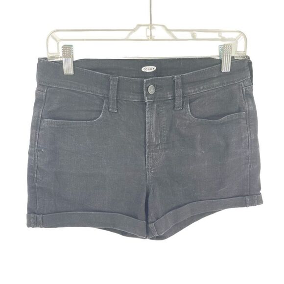 Old navy black denim rolled hem shorts jorts high rise 8 - Picture 2 of 9